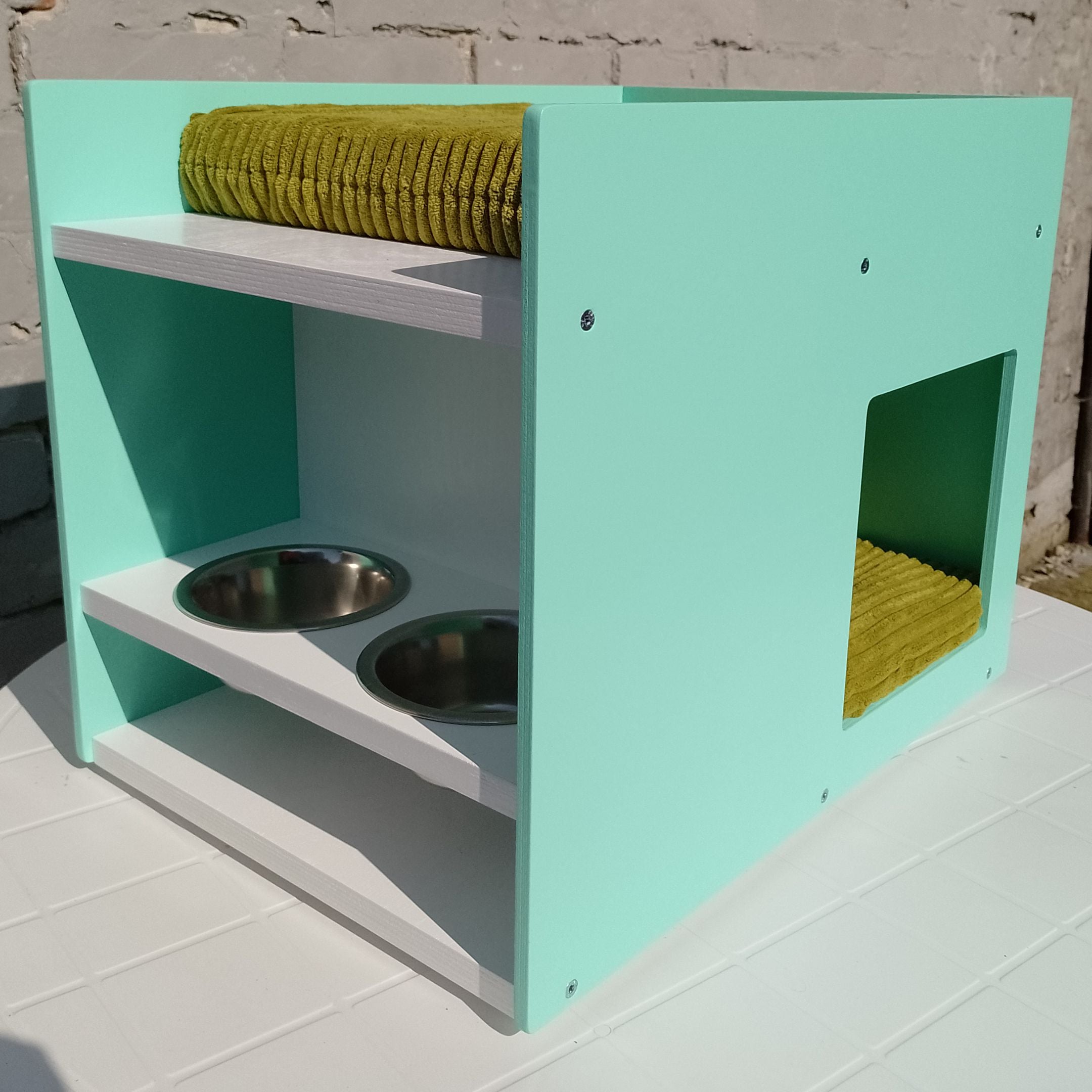 Cat Box Feeder House Bed - Boxy BnB - Scratchy Things Premium Pet Furniture