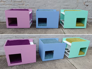 Cat Box Feeder House Bed - Boxy BnB - Scratchy Things Premium Pet Furniture