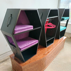 Big Cat Wall Shelf Bed Box Halloween - Wally Vampurrra - Left Side Exit - Scratchy Things Premium Pet Furniture