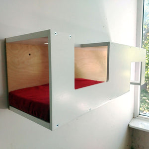 Cat Wall Shelf Bed Tunnel - Wally Mezzanine - Scratchy Things Premium Pet Furniture