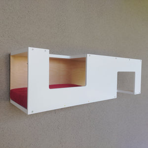 Cat Wall Shelf Bed Tunnel - Wally Mezzanine - Scratchy Things Premium Pet Furniture