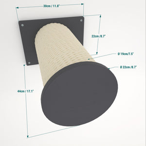 Cat Wall Scratching Pole Step Shelf - Wally Round Step Chonk - Scratchy Things Premium Pet Furniture