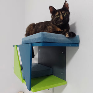 Cat Wall Shelf Bed Modern Tunnel Perch - Sharp Tunnel Mini - Scratchy Things Premium Pet Furniture