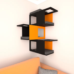 Cat Wall Shelf Bed Corner Tunnel Bundle - Wally BigCat CornerTunnel 3-pack - Scratchy Things Premium Pet Furniture