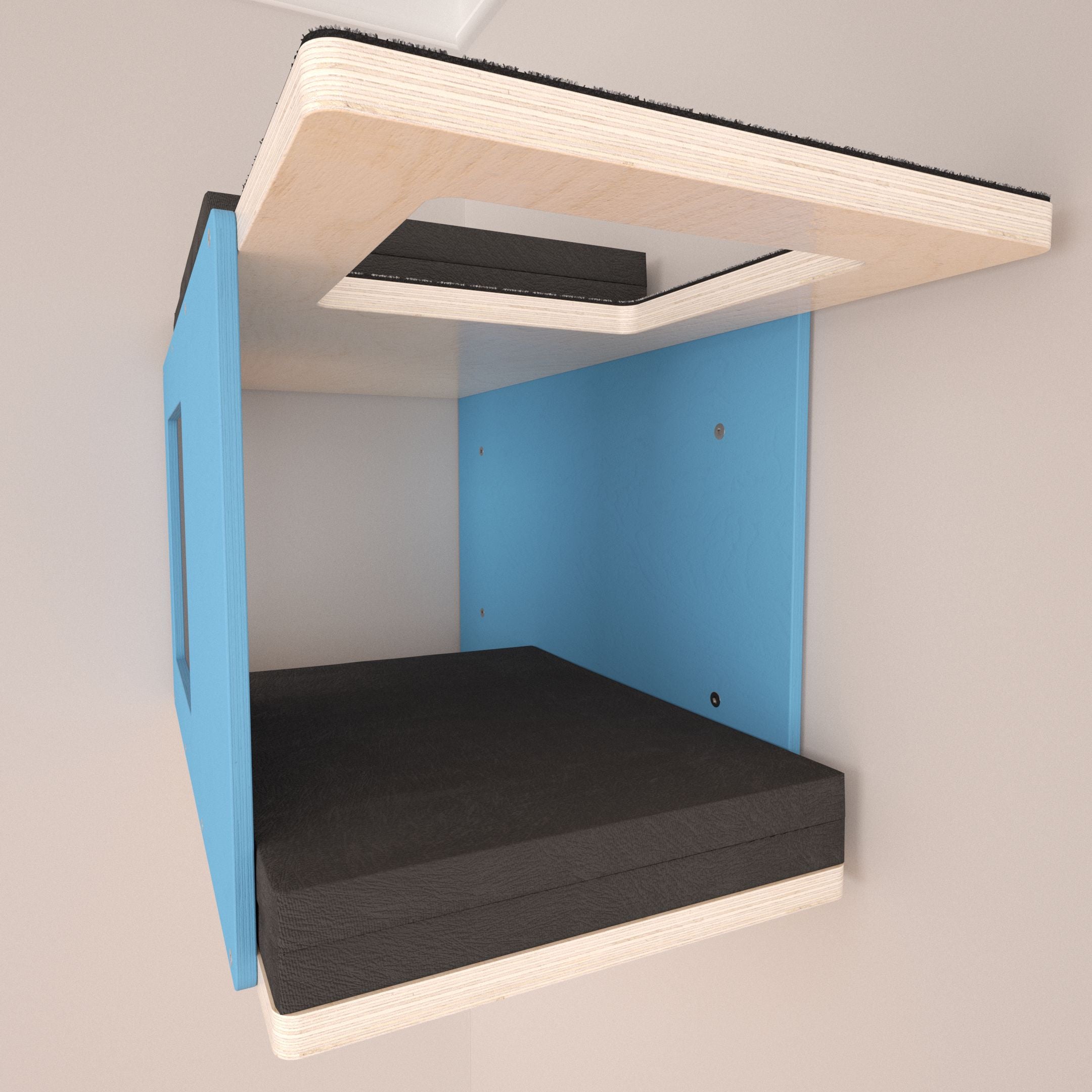 Cat Wall Shelf Bed Corner Tunnel - Wally BigCat CornerTunnel - Scratchy Things Premium Pet Furniture