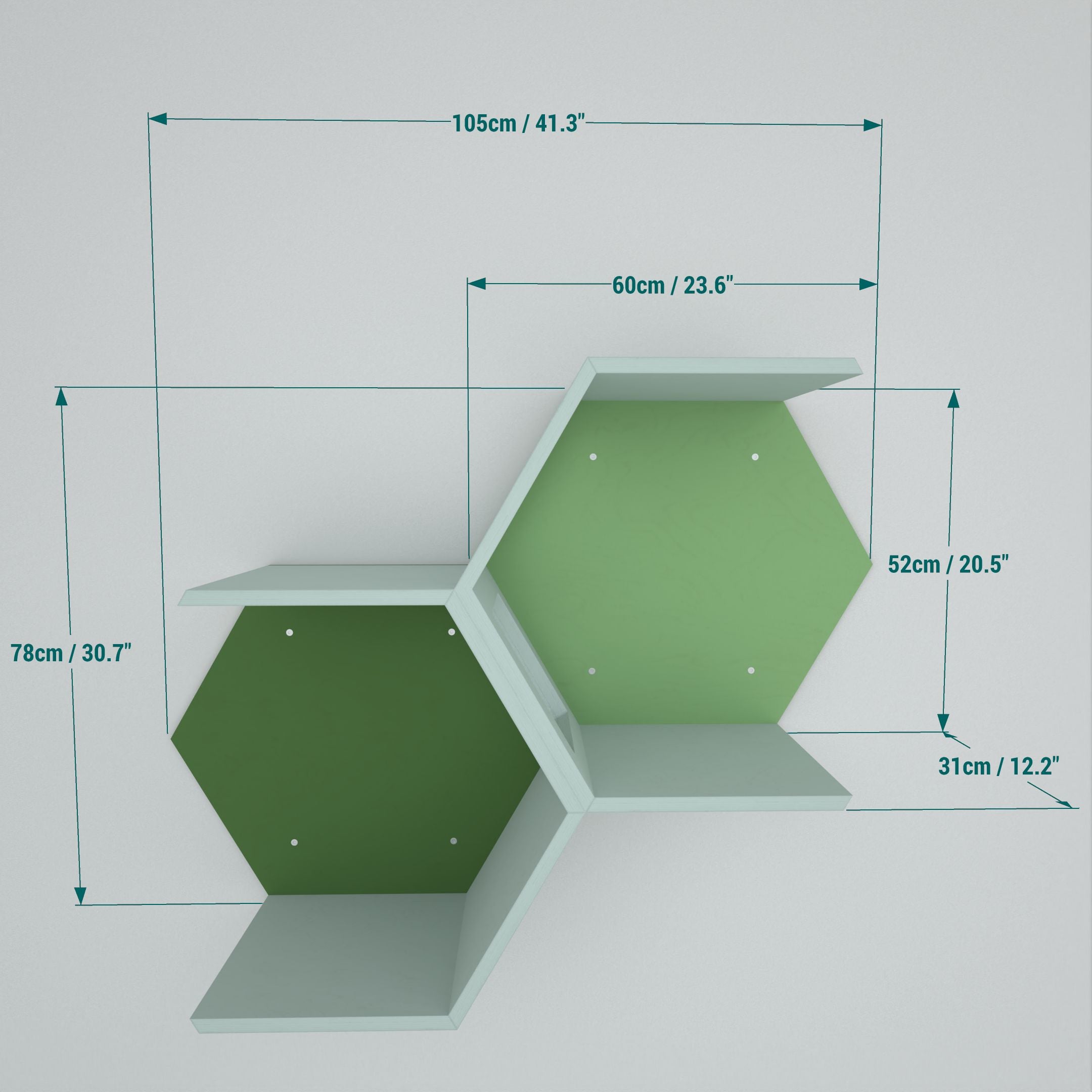 Cat Wall Shelf Hexagonal Bed - Wally OpenHex 2-pack - Scratchy Things Premium Pet Furniture