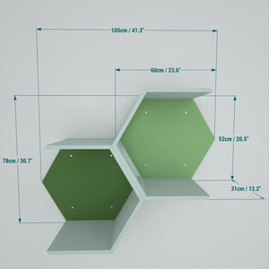 Cat Wall Shelf Hexagonal Bed - Wally OpenHex 2-pack - Scratchy Things Premium Pet Furniture