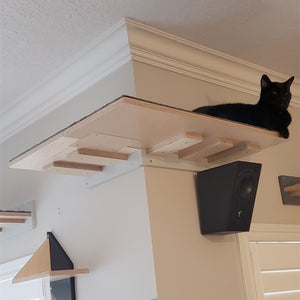 Big Cat Wall Shelf Corner Bed - Wally Wraparound Cat Shelf - Scratchy Things Premium Pet Furniture