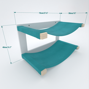 Catio Big Cat Wall Shelf Bed Cot Hammock - Catio Giant Twin Cot - outdoor cat double hammock for large cats - Scratchy Things Premium Pet Furniture