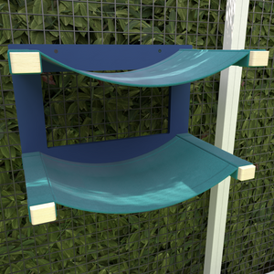 Catio Big Cat Wall Shelf Bed Cot Hammock - Catio BigCat Twin Cot - outdoor cat double hammock for large cats - Scratchy Things Premium Pet Furniture