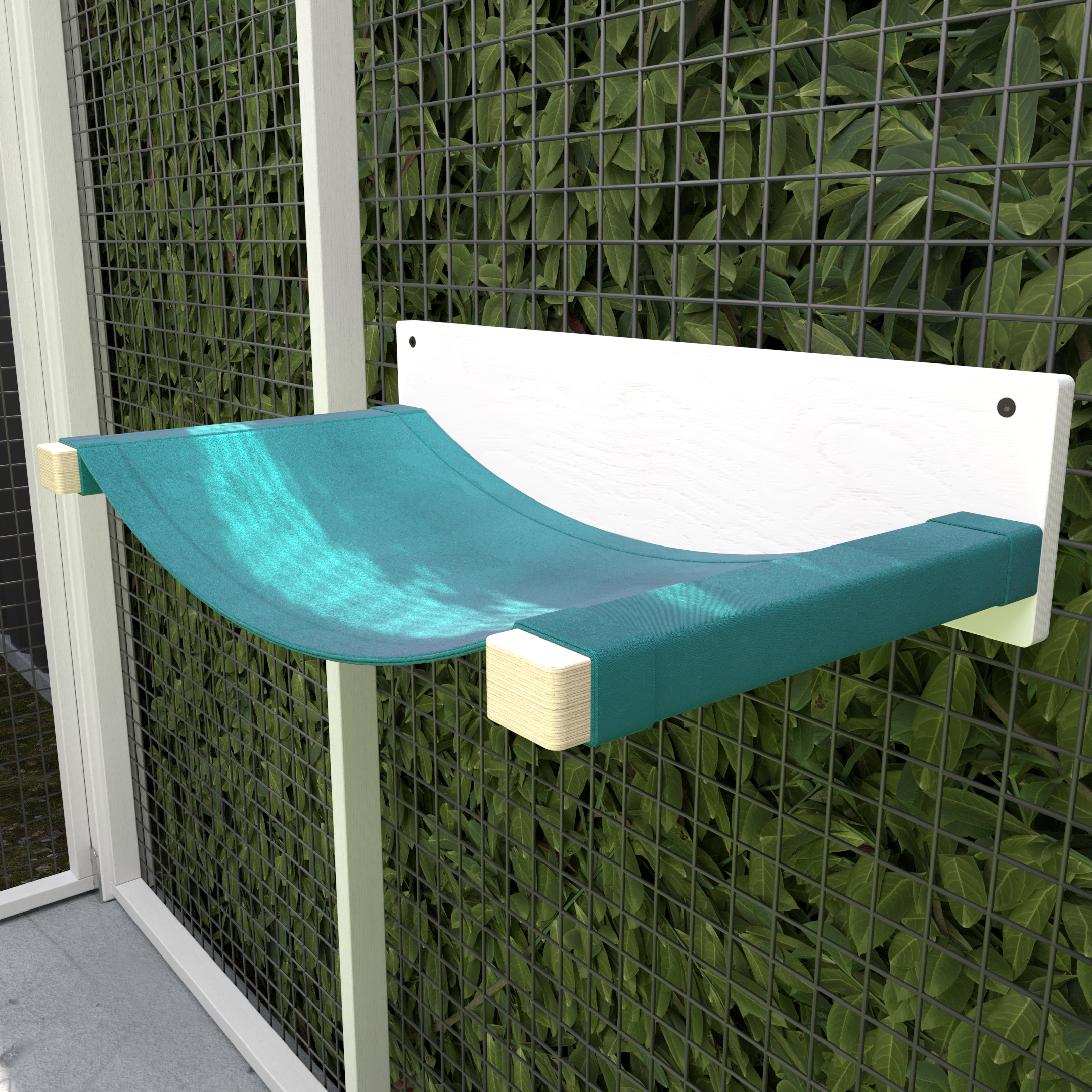 Catio Big Cat Wall Shelf Bed Cot Hammock - Catio Giant Cot - outdoor cat hammock for large cats, XXL cat hammock - Scratchy Things Premium Pet Furniture