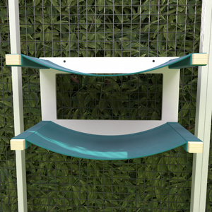 Catio Big Cat Wall Shelf Bed Cot Hammock - Catio Giant Twin Cot - outdoor cat double hammock for large cats - Scratchy Things Premium Pet Furniture