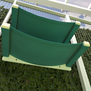 Catio Big Cat Wall Shelf Bed Cot Hammock - Catio Giant Twin Cot - outdoor cat double hammock for large cats - Scratchy Things Premium Pet Furniture