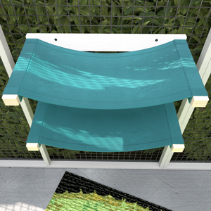 Catio Big Cat Wall Shelf Bed Cot Hammock - Catio Giant Twin Cot - outdoor cat double hammock for large cats - Scratchy Things Premium Pet Furniture