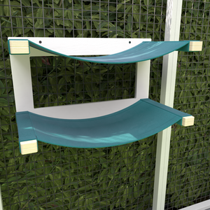 Catio Big Cat Wall Shelf Bed Cot Hammock - Catio Giant Twin Cot - outdoor cat double hammock for large cats - Scratchy Things Premium Pet Furniture