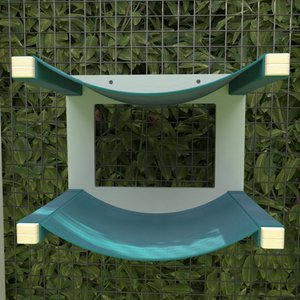 Catio Big Cat Wall Shelf Bed Cot Hammock - Catio Twin Cot - outdoor cat double hammock - Scratchy Things Premium Pet Furniture