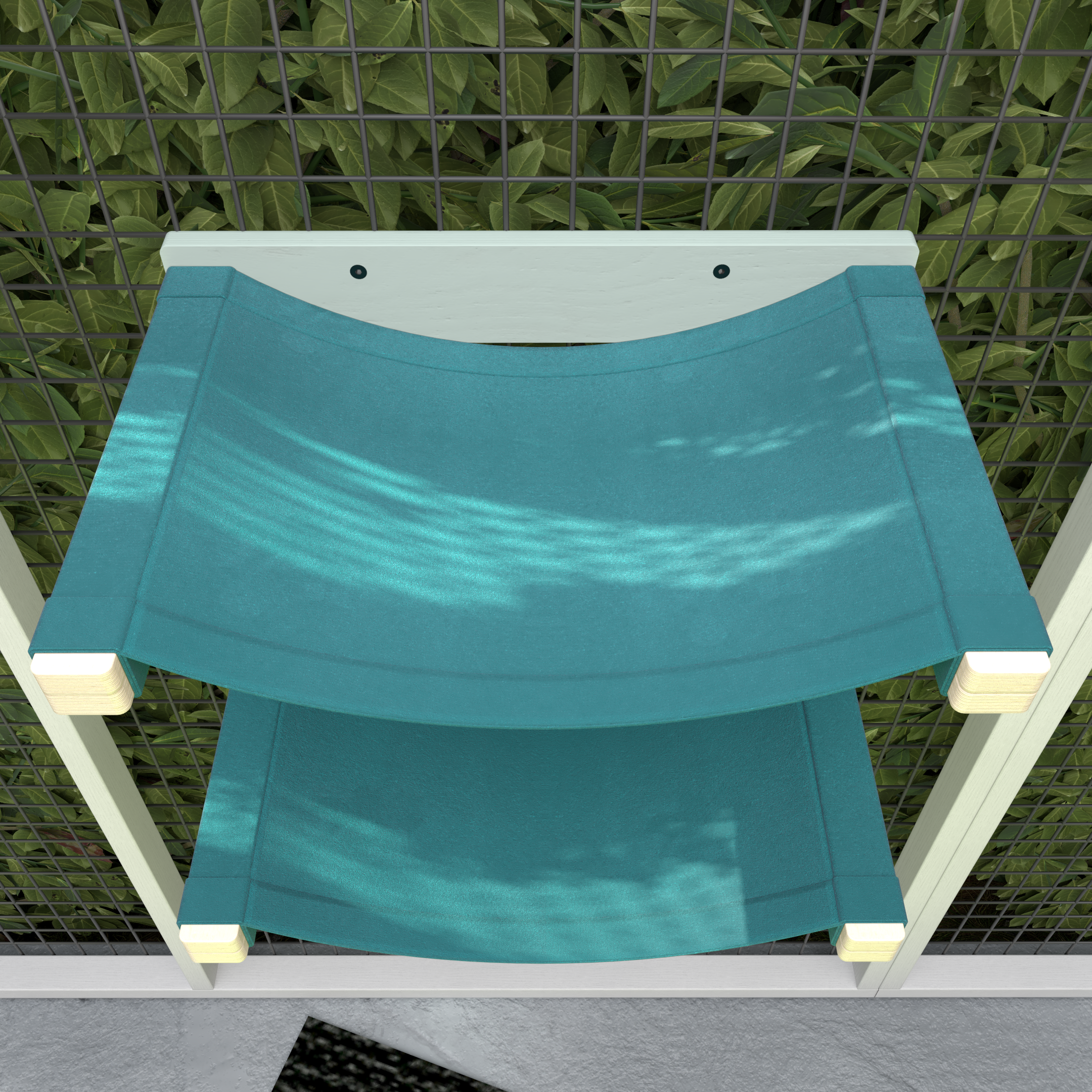 Catio Big Cat Wall Shelf Bed Cot Hammock - Catio Twin Cot - outdoor cat double hammock - Scratchy Things Premium Pet Furniture