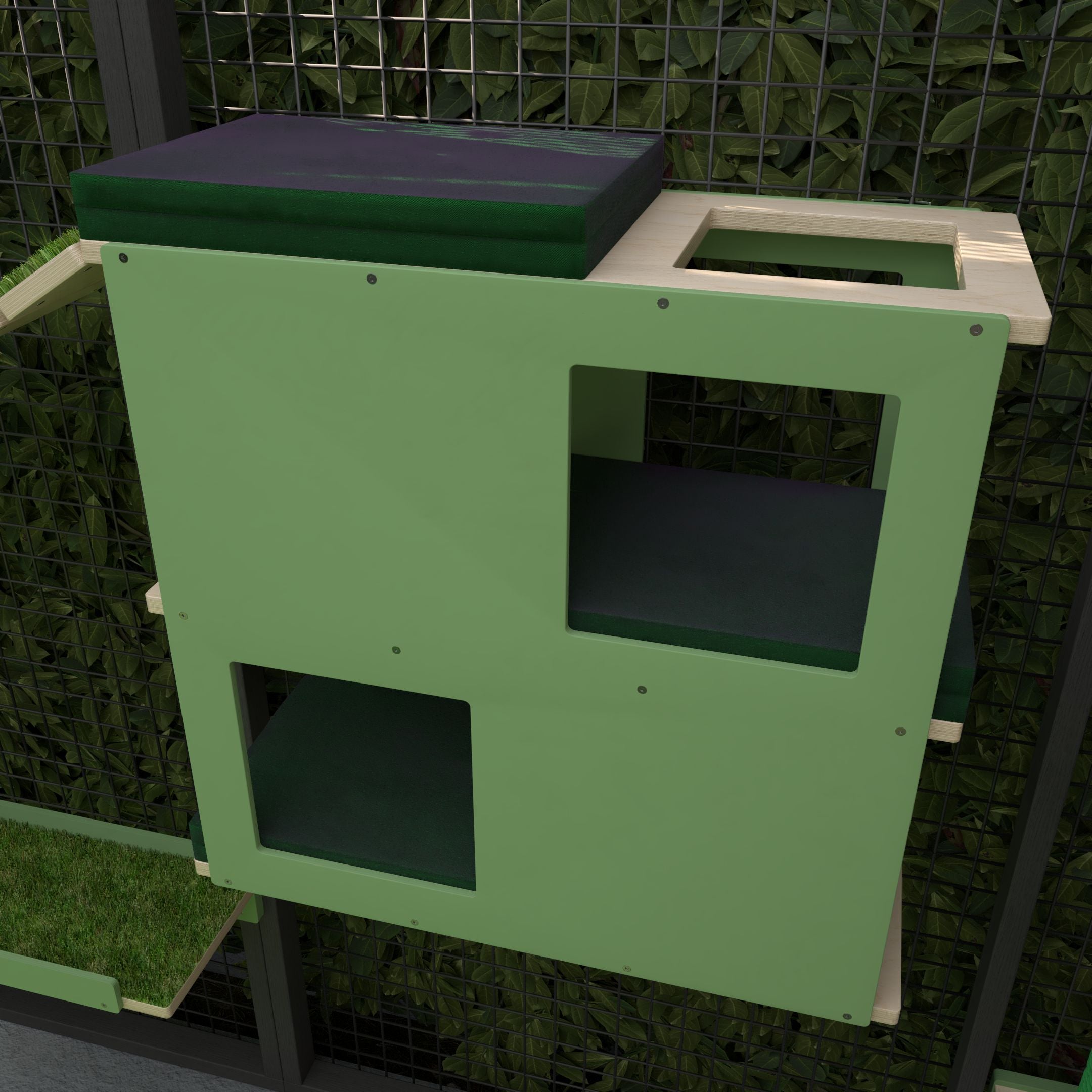 Catio Big Cat Wall Shelf Bed Perch - Catio BigCat Loft - outdoor multilevel cat shelf - Scratchy Things Premium Pet Furniture