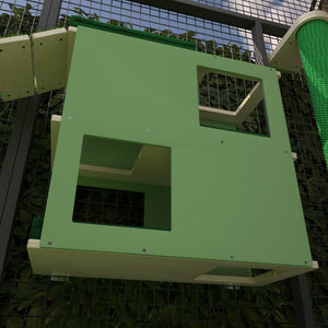 Catio Big Cat Wall Shelf Bed Perch - Catio BigCat Loft - outdoor multilevel cat shelf - Scratchy Things Premium Pet Furniture