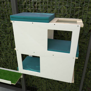 Catio Big Cat Wall Shelf Bed Perch - Catio BigCat Loft - outdoor multilevel cat shelf - Scratchy Things Premium Pet Furniture