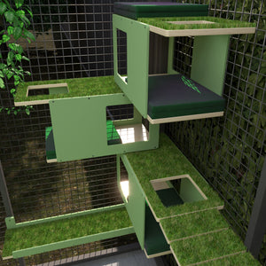 Catio Big Cat Wall Shelf Bed Perch - Catio BigCat CornerTunnel - outdoor cat house - Scratchy Things Premium Pet Furniture