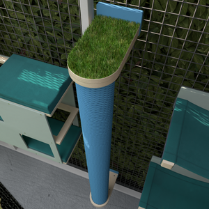 Catio Wall Shelf Scratching Pole Post Shelf - Catio Scratching Post - Scratchy Things Premium Pet Furniture