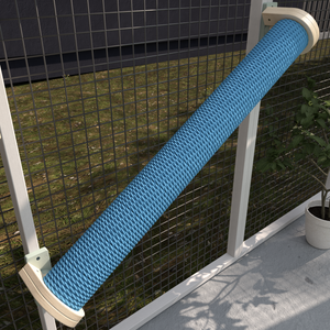 Catio Wall Shelf Scratching Pole Post Shelf - Catio Scratching Post Angle - Scratchy Things Premium Pet Furniture