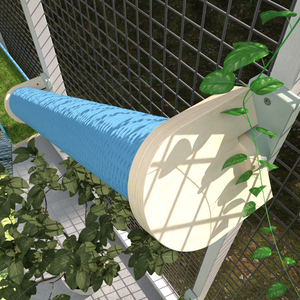 Catio Wall Shelf Scratching Pole Post Shelf - Catio Scratching Post Angle - Scratchy Things Premium Pet Furniture