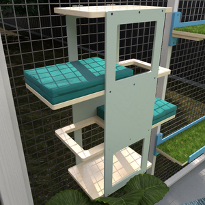 Catio Outdoor Cat Wall Shelf Bed Perch - Catio Stacker - multilevel outdoor shelf - Scratchy Things Premium Pet Furniture