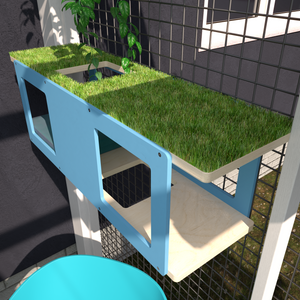 Catio Wall Shelf Tunnel Bed Perch - Catio Tunnel - outdoor cat house - Scratchy Things Premium Pet Furniture