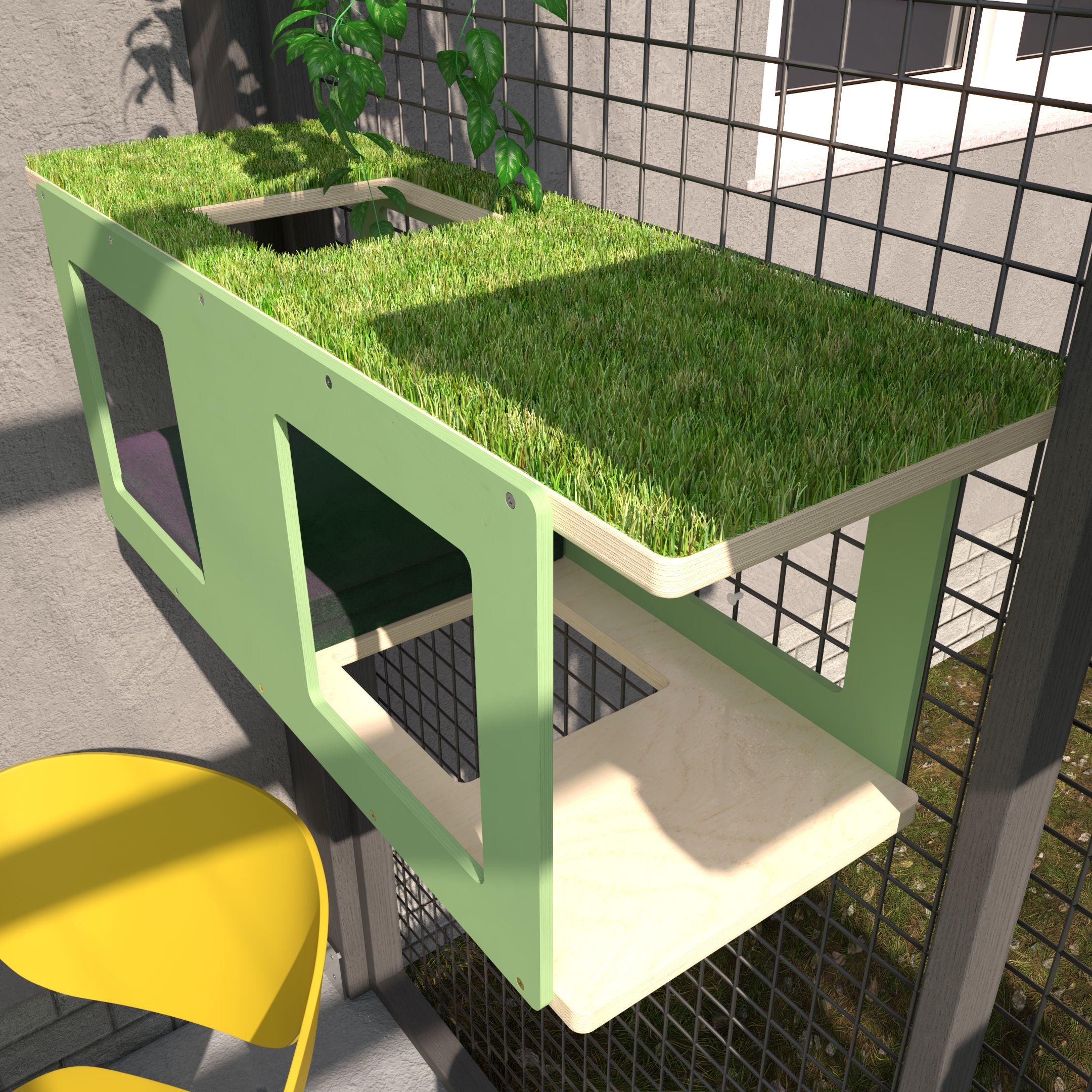 Catio Wall Shelf Tunnel Bed Perch - Catio Tunnel - outdoor cat house - Scratchy Things Premium Pet Furniture