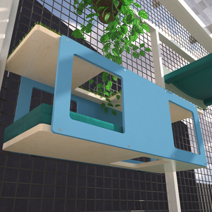 Catio Wall Shelf Tunnel Bed Perch - Catio Tunnel - outdoor cat house - Scratchy Things Premium Pet Furniture