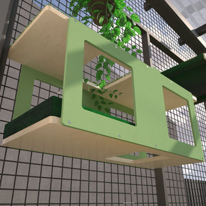 Catio Wall Shelf Tunnel Bed Perch - Catio Tunnel - outdoor cat house - Scratchy Things Premium Pet Furniture