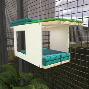 Catio Outdoor Cat Wall Shelf Bed Perch - Catio Tunnel Mini - outdoor cat house for cats - Scratchy Things Premium Pet Furniture