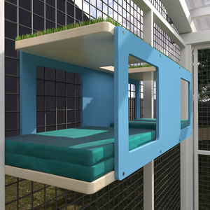 Catio Wall Shelf Tunnel Bed Perch - Catio Tunnel Upside Down - Scratchy Things Premium Pet Furniture