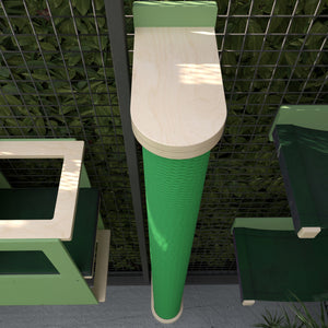 Catio Wall Shelf Scratching Pole Post Shelf - Catio Scratching Post - Scratchy Things Premium Pet Furniture