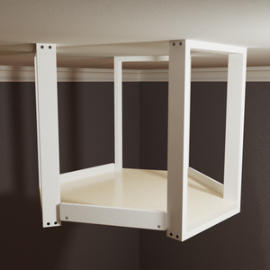 Cat Ceiling Shelf - Wally Skyhex - ceiling mounted cat shelf, hexagonal hub for multi way platform/bridge access, Cat intersection perch - Scratchy Things Premium Pet Furniture