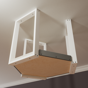 Cat Ceiling Shelf - Wally Skyhex - ceiling mounted cat shelf, hexagonal hub for multi way platform/bridge access, Cat intersection perch - Scratchy Things Premium Pet Furniture