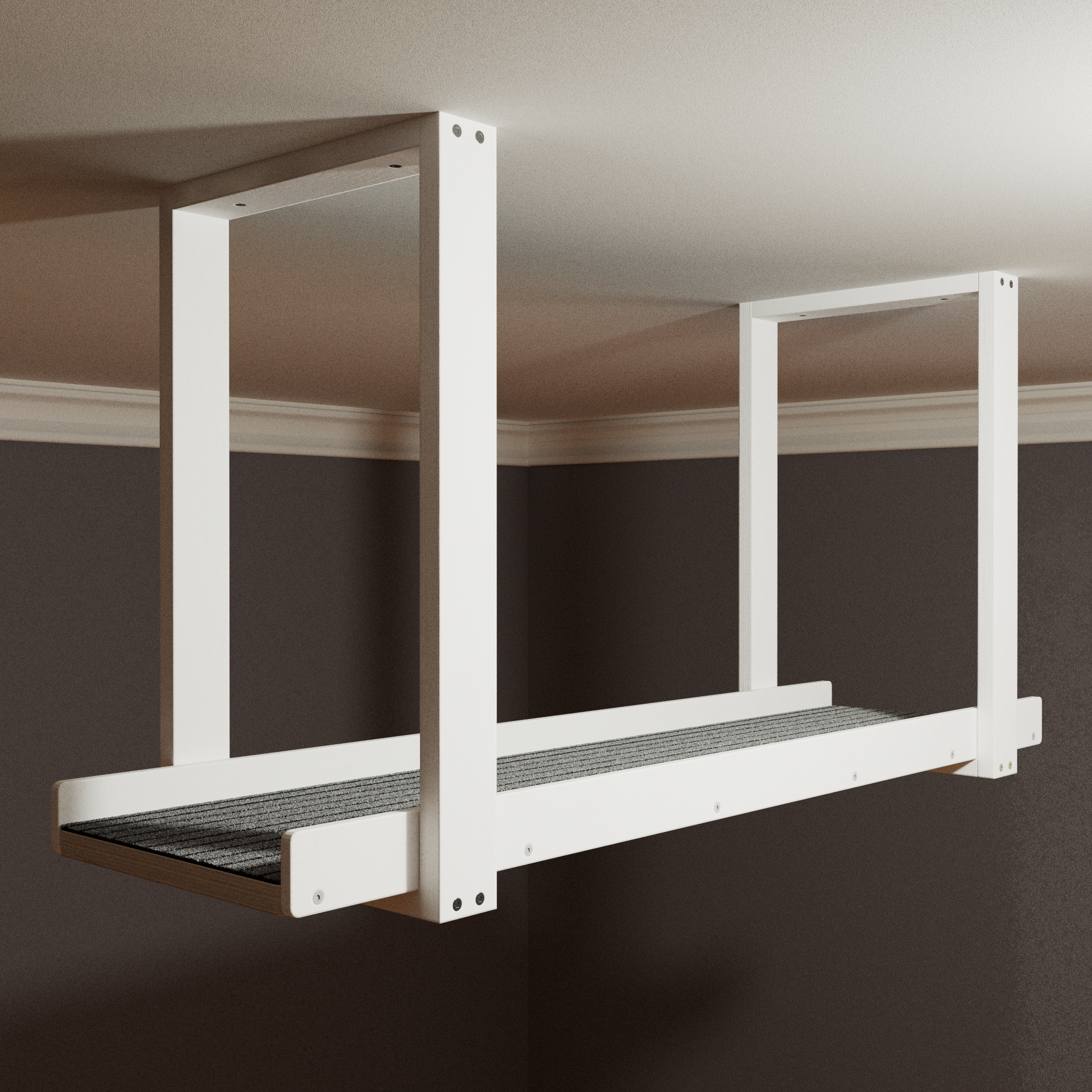 Cat Ceiling Shelf - Wally Skyway - ceiling mounted cat shelf, feline highway, walkway - Scratchy Things Premium Pet Furniture