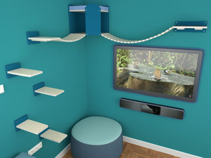 Cat Wall Shelf Corner Box Bridge Platform - Bridge CornerBox Bundle - Scratchy Things Premium Pet Furniture