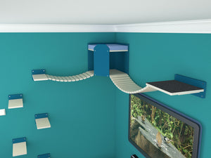 Cat Wall Shelf Corner Box Bridge Platform - Bridge CornerBox Bundle - Scratchy Things Premium Pet Furniture