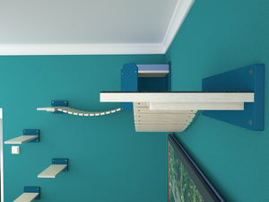 Cat Wall Shelf Corner Box Bridge Platform - Bridge CornerBox Bundle - Scratchy Things Premium Pet Furniture