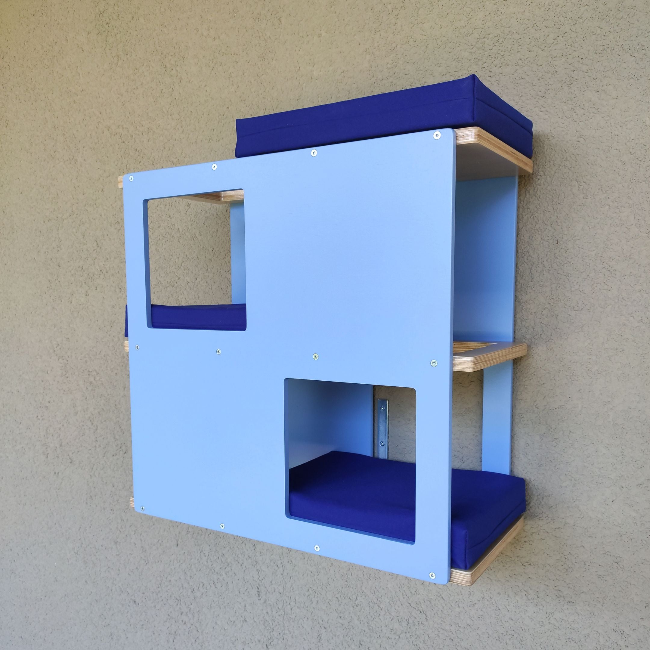 Catio Outdoor Cat Wall Shelf Bed Perch - Catio Loft - outdoor multilevel cat shelf - Scratchy Things Premium Pet Furniture