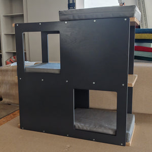 Catio Big Cat Wall Shelf Bed Perch - Catio BigCat Loft - outdoor multilevel cat shelf - Scratchy Things Premium Pet Furniture