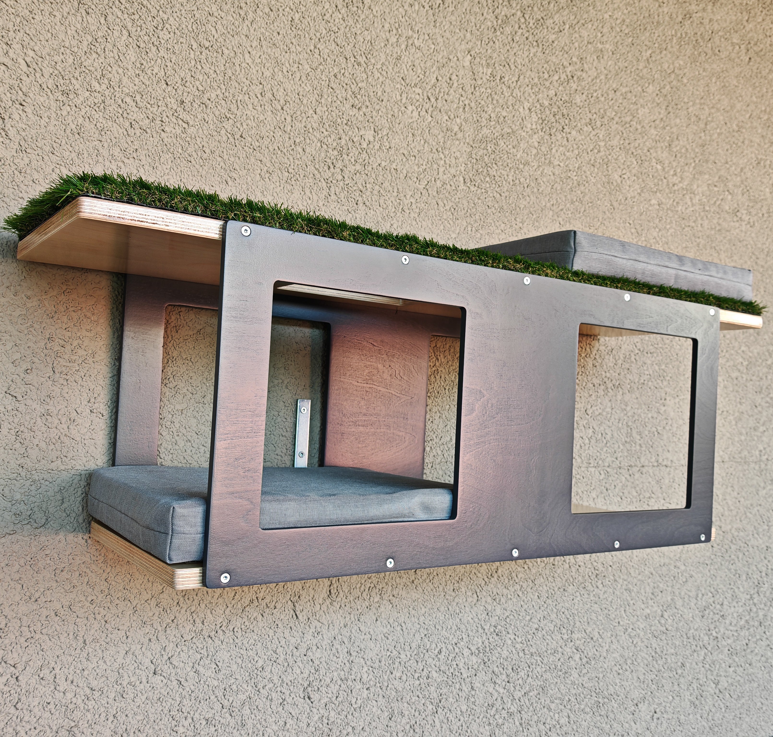 Catio Big Cat Wall Shelf Bed Perch - Catio BigCat Tunnel - outdoor cat house - Scratchy Things Premium Pet Furniture