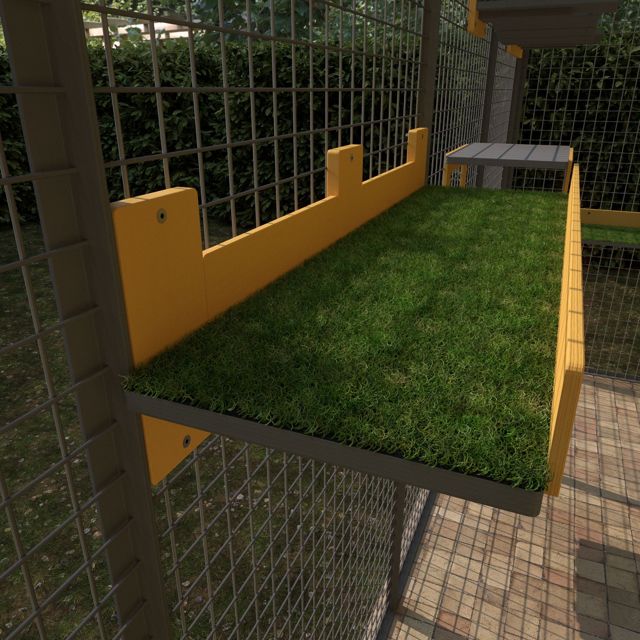 Catio Cat Wall Shelf Bed Perch Walkway Step - Catio BigCat Walkway - outdoor fixed shelf for large cats - Scratchy Things Premium Pet Furniture