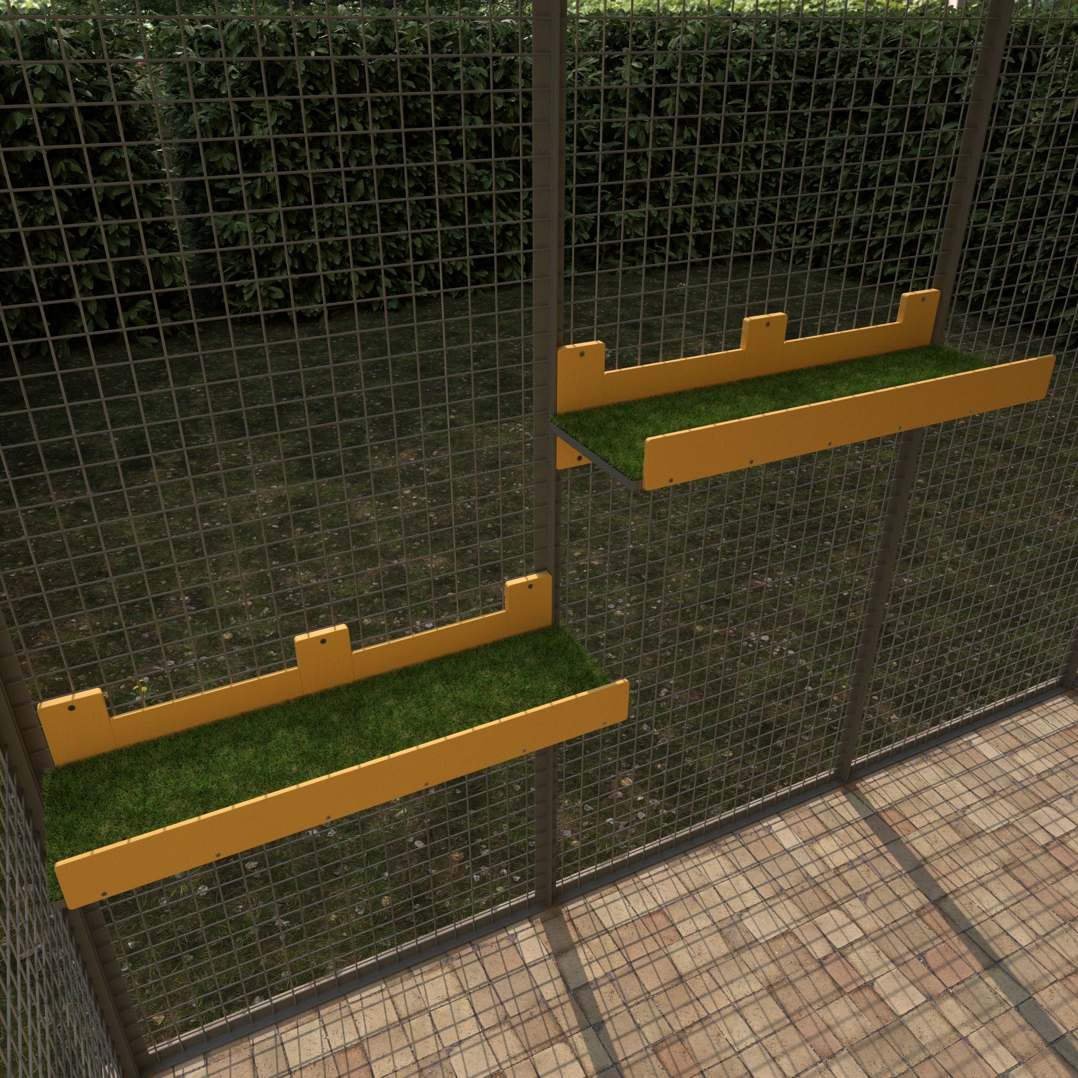 Catio Cat Wall Shelf Bed Perch Walkway Step - Catio BigCat Walkway - outdoor fixed shelf for large cats - Scratchy Things Premium Pet Furniture