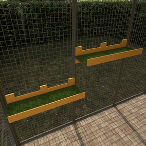 Catio Cat Wall Shelf Bed Perch Walkway Step - Catio BigCat Walkway - outdoor fixed shelf for large cats - Scratchy Things Premium Pet Furniture