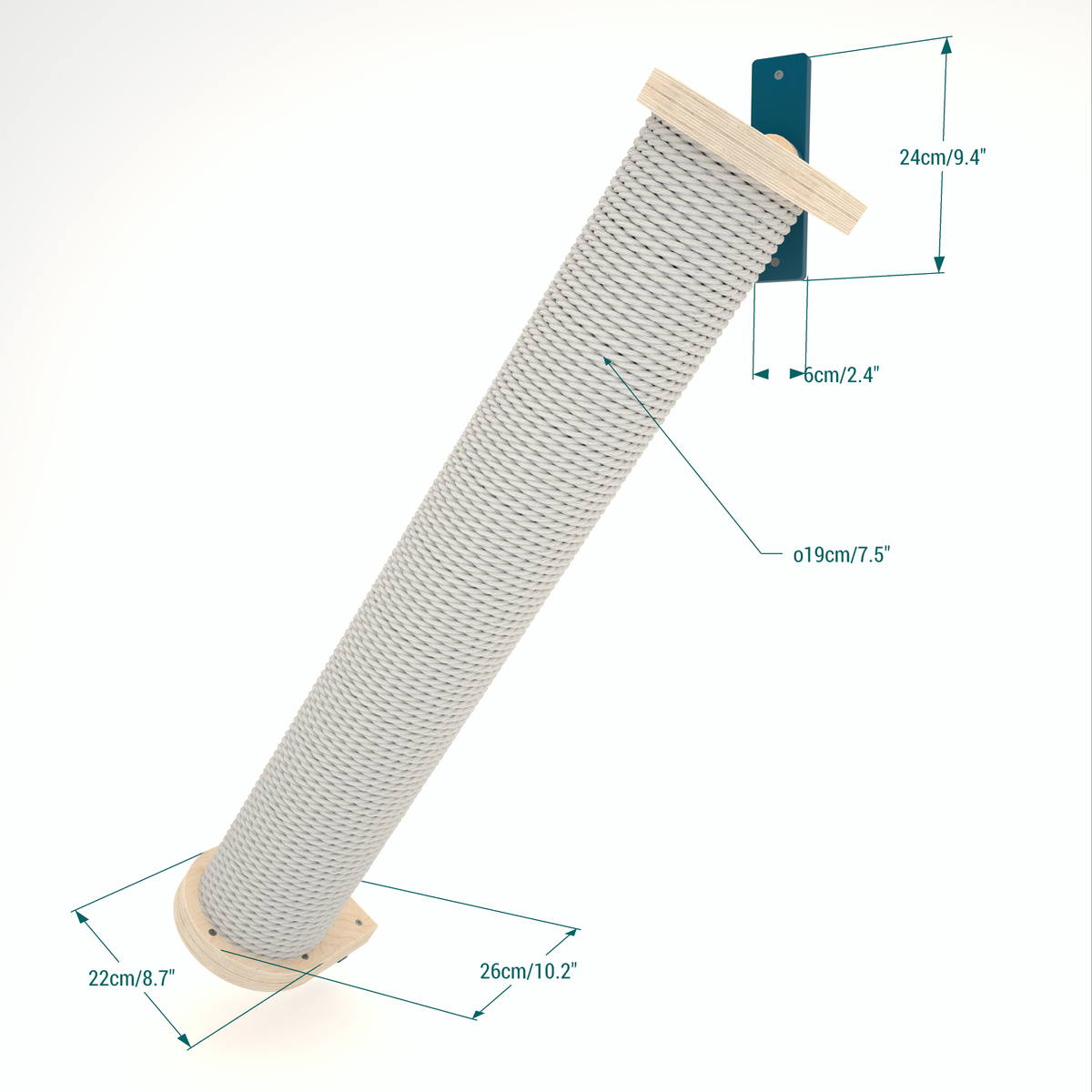 Angled Scratching Outdoor Large Cat Furniture - Catio Chonk Scratching Pole from Scratchy ...