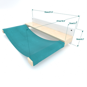 Catio Big Cat Wall Shelf Bed Cot Hammock - Catio Giant ComboCot - outdoor cat hammock for XXL cats, Savannah and Maine Coon cat approved - Scratchy Things Premium Pet Furniture